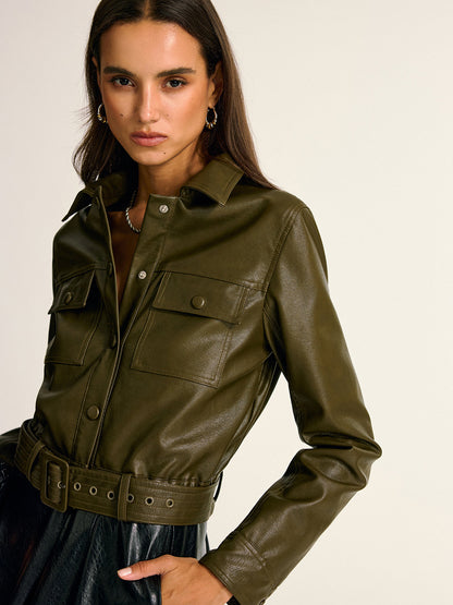 Gorde Dames Faux Leren Jas - Slim Fit