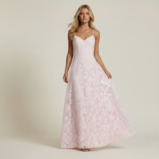 Grazia | Luxe Roze Jacquard Maxi Jurk met Corset Rugsluiting