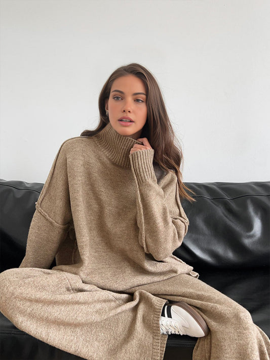 Gwen | Tweedelige Dames Set - Comfy Turtleneck Trui en Broek Set - Medium Stretch