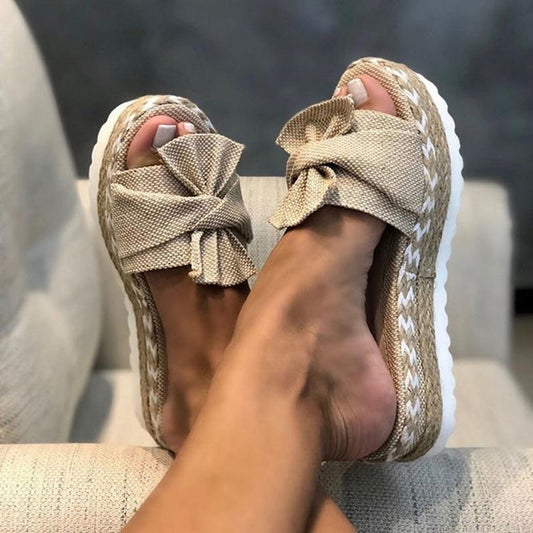 Delia | Platform Sandalen Dames – Boho Strik & Comfortzool