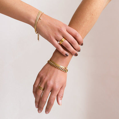 Yesminne | Dubbele Armband – Goudkleurig, Waterproof RVS