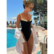 Emani | Elegant Badpak met Hoge Taille - Klassiek en Sneldrogend