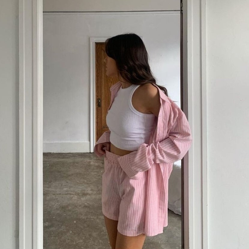 Kira | Tweedelige Gestreepte Set