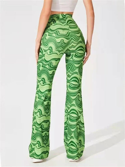 Hoge Taille Flaired Broek met Print