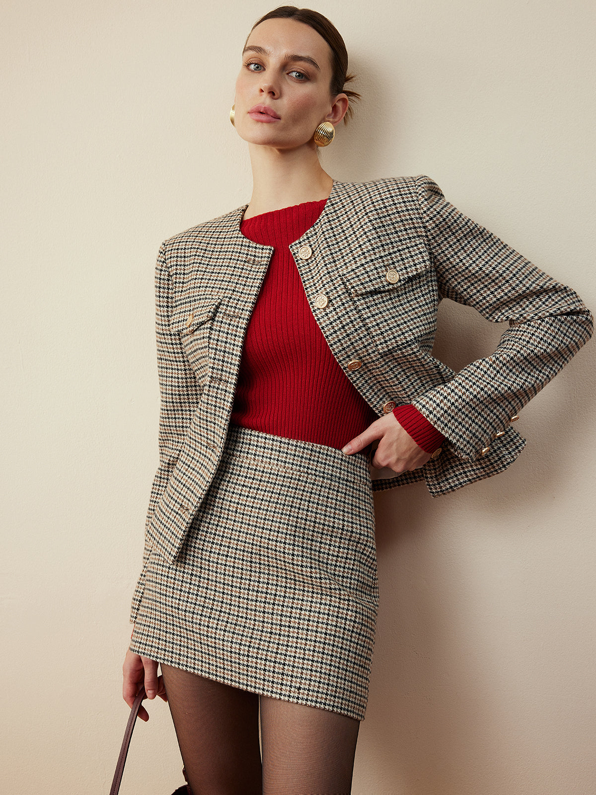 Ondra | Klassieke Damesjas - Jacquard Ontwerp