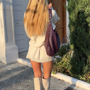 Chiméne | Luxe Vegan Leren Schoudertas met Verstelbare Schouderriem