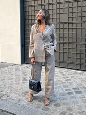 Lilou | Casual Tweedelige Chic Set Dames - Comfortabele Blazer en Pantalon