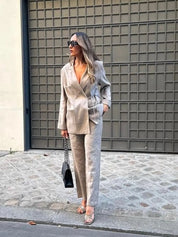 Lilou | Casual Tweedelige Chic Set Dames - Comfortabele Blazer en Pantalon