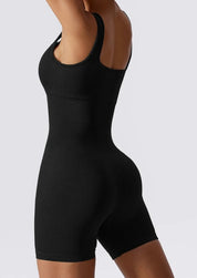 Caitlin | Zwart Ribbed Bodysuit Dames – Naadloos & Sculptend
