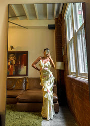 Mea | Gele Chiffon Maxi Jurk met Ruches