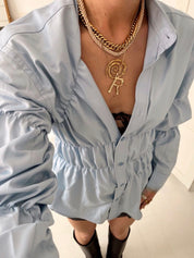 Jamie | Blouse met Ruches En Plofmouwen