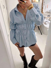 Jamie | Blouse met Ruches En Plofmouwen