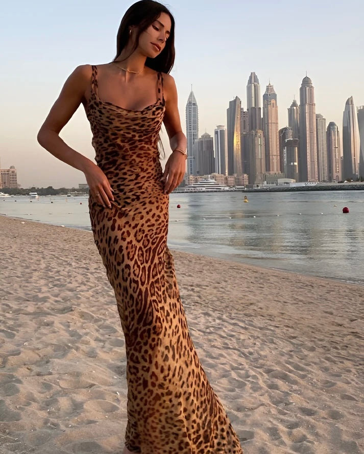 Merle | Maxi-Jurk Met Luipaard Print