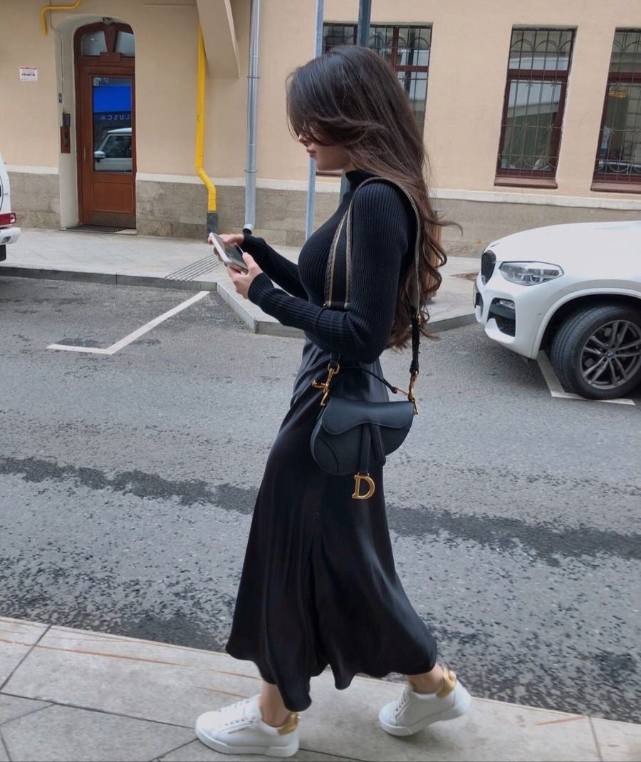 Adrianne | Maxi Rok Satijn Look met Subtiele Glans - Comfy & Luchtig