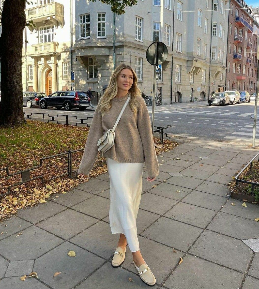 Adrianne | Maxi Rok Satijn Look met Subtiele Glans - Comfy & Luchtig