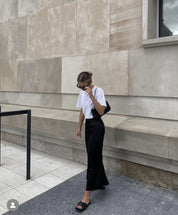 Adrianne | Maxi Rok Satijn Look met Subtiele Glans - Comfy & Luchtig