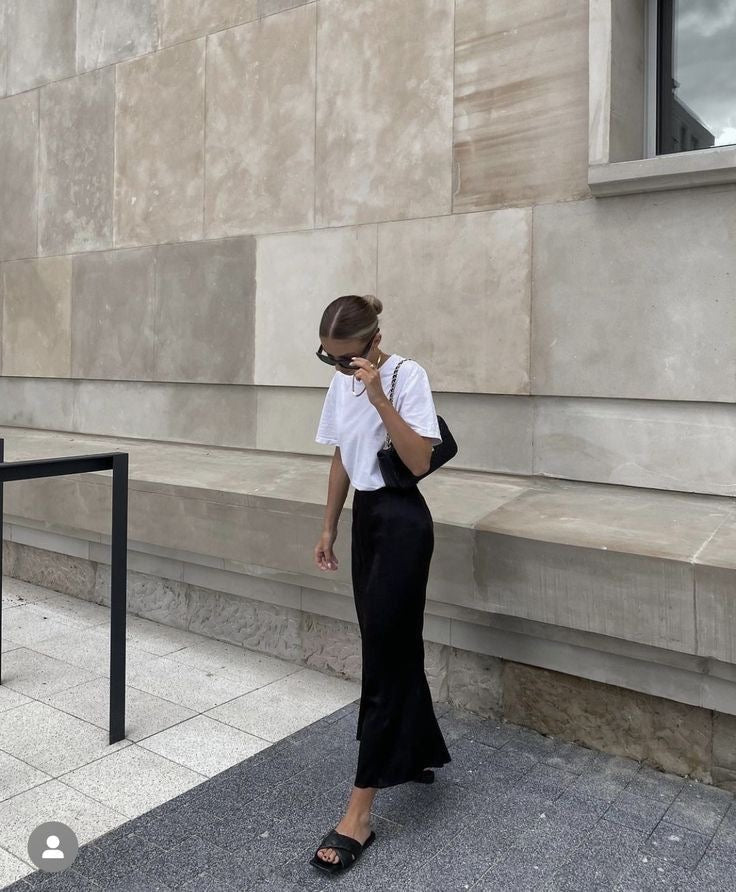 Adrianne | Maxi Rok Satijn Look met Subtiele Glans - Comfy & Luchtig