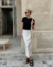 Adrianne | Maxi Rok Satijn Look met Subtiele Glans - Comfy & Luchtig