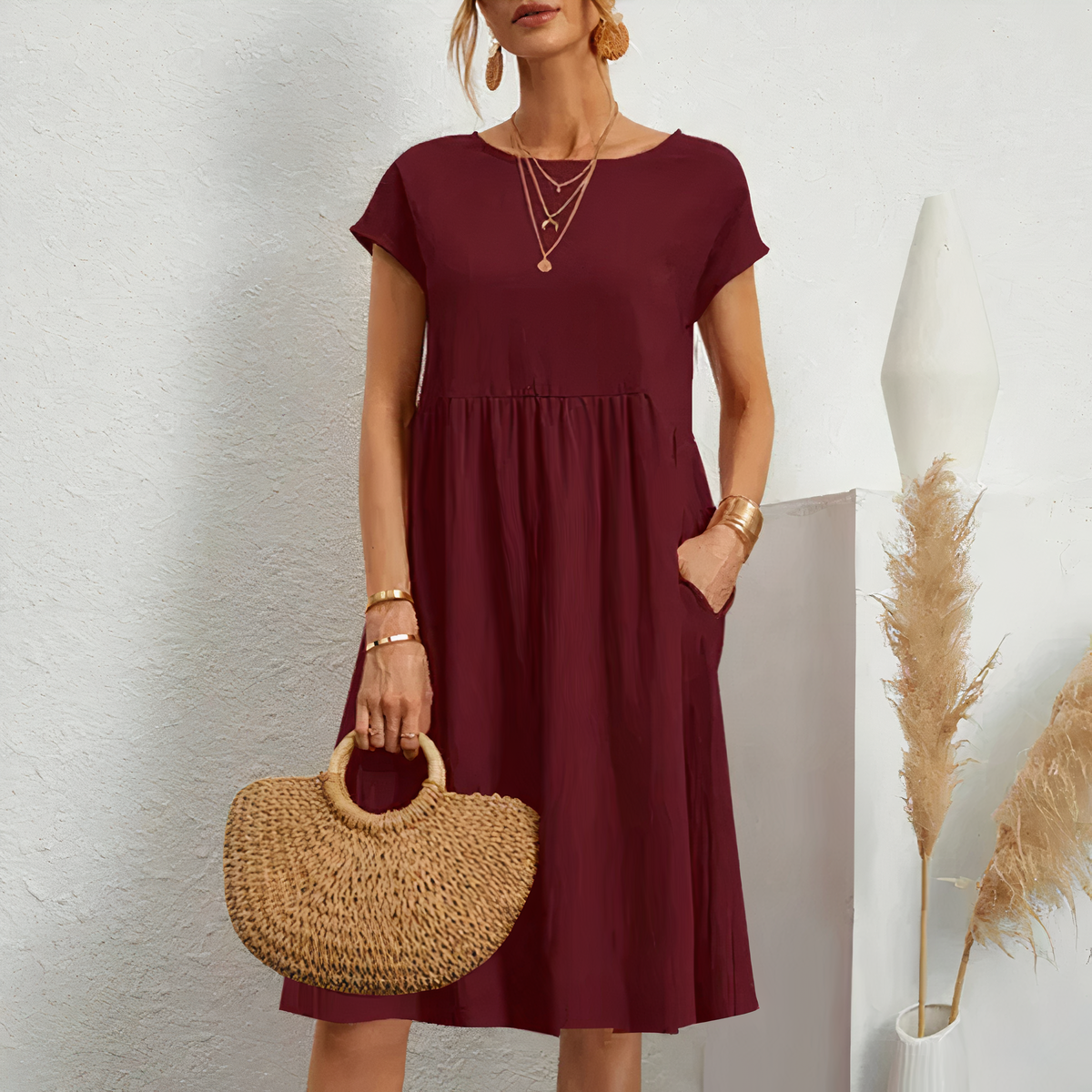 Noï | Midi Zomerjurk met Zakken