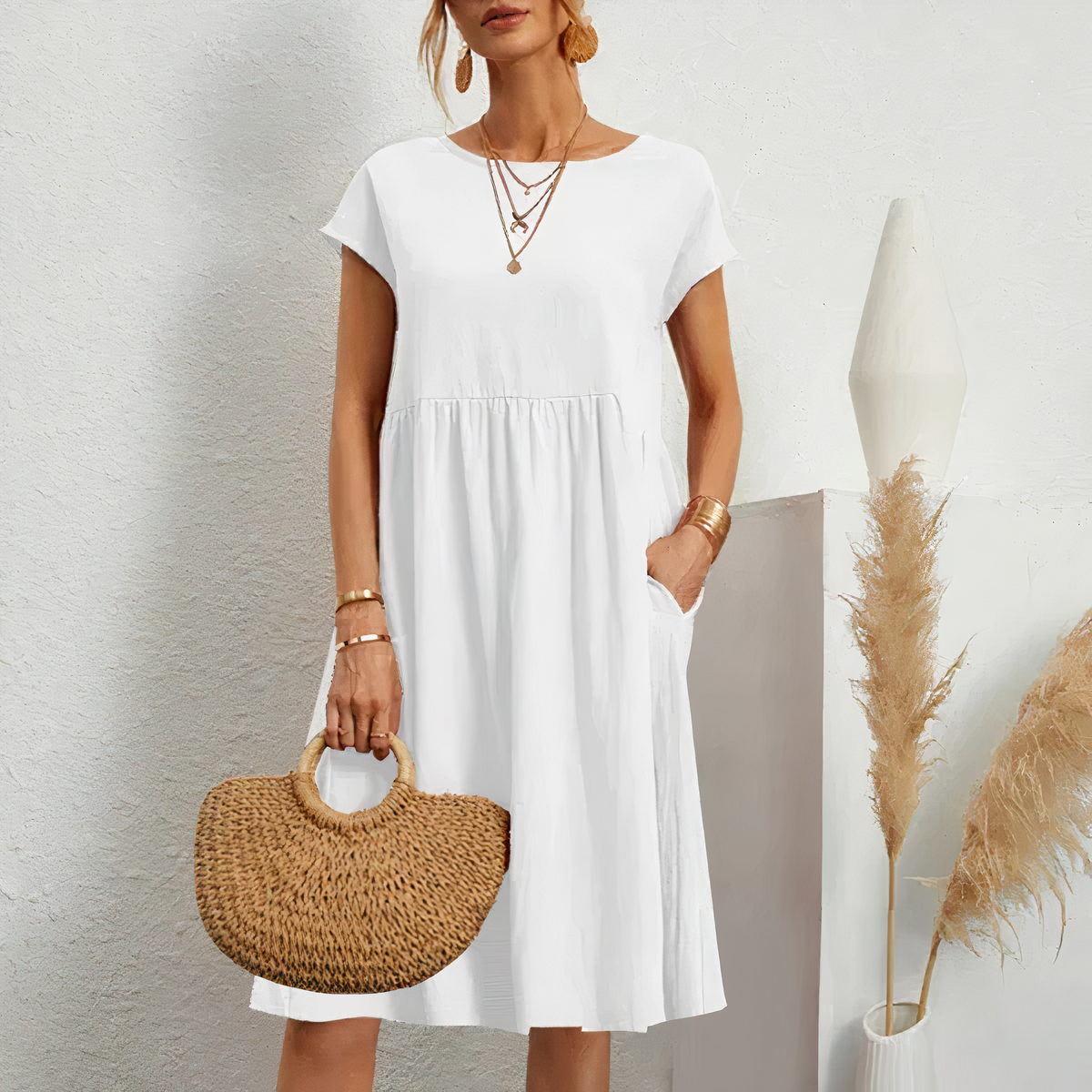 Noï | Midi Zomerjurk met Zakken