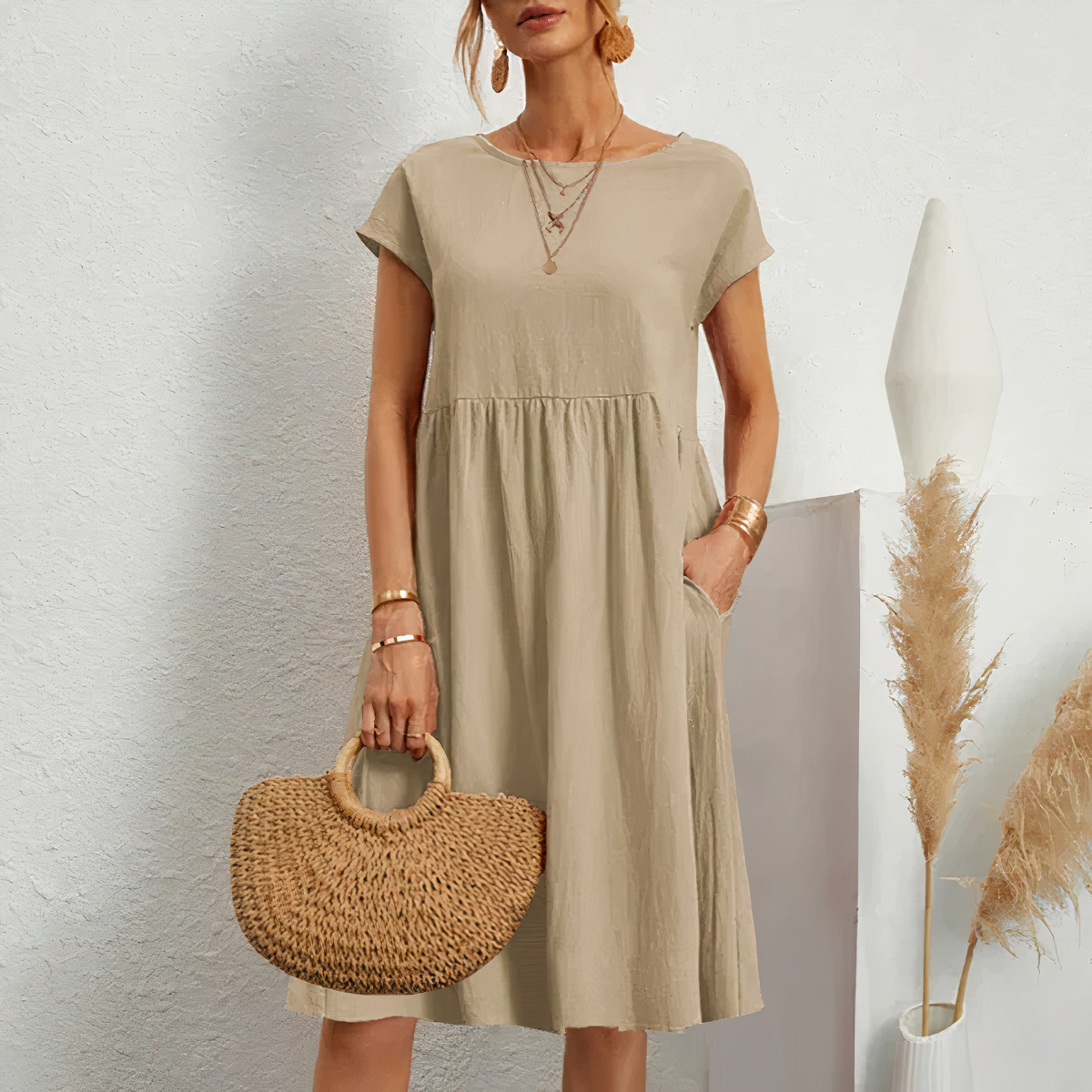 Noï | Midi Zomerjurk met Zakken