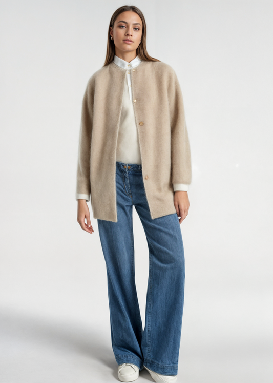 Nelma | Stijlvol Vest van Zachte Stof Dames - Comfortabele Open Cardigan
