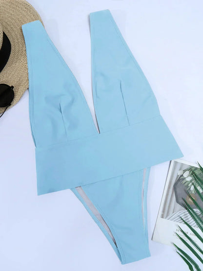 Lou-Anne | Badpak met Diepe V-hals en Open Rug Design – Sexy & Elegant Zomerlook
