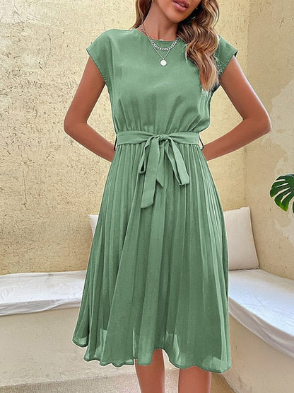 Rivery | Elegante Geplooide Midi Zomerjurk