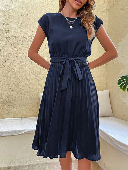 Rivery | Elegante Geplooide Midi Zomerjurk
