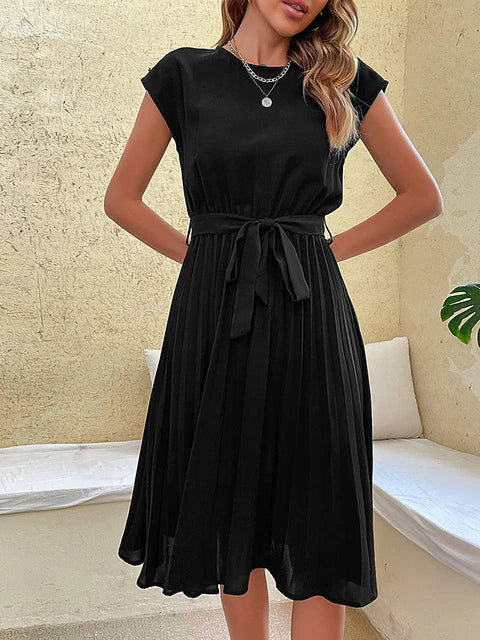 Rivery | Elegante Geplooide Midi Zomerjurk