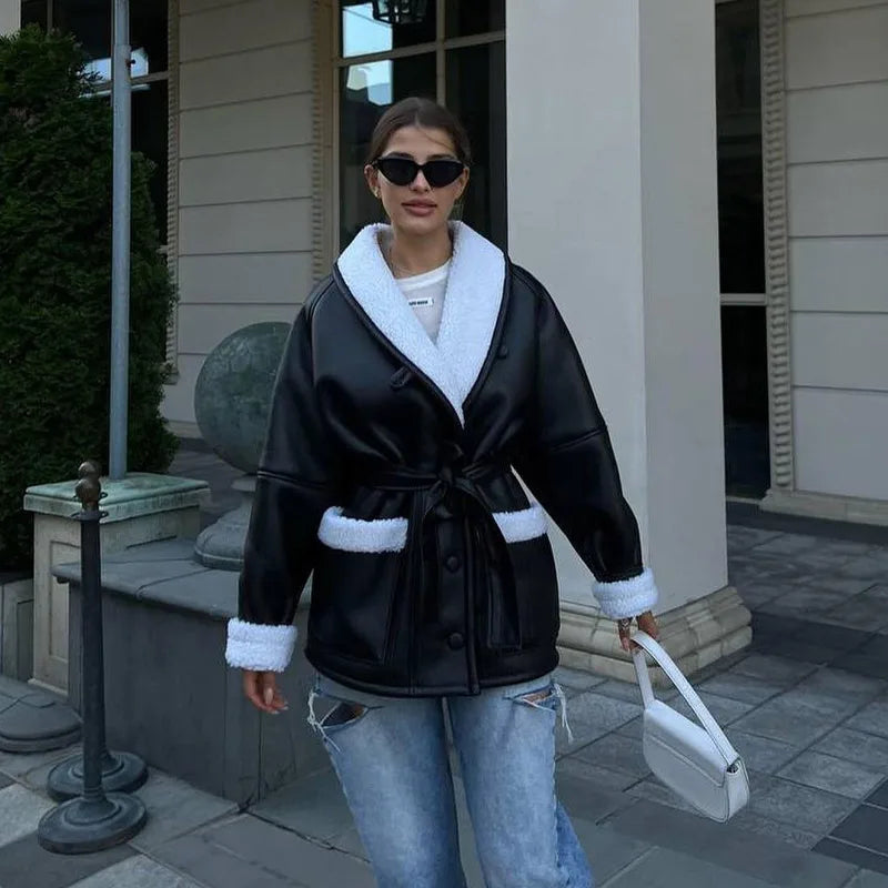 Jade | Dames Kort Jasje - Getailleerd Met Riem, Stijlvol voor Winter 0