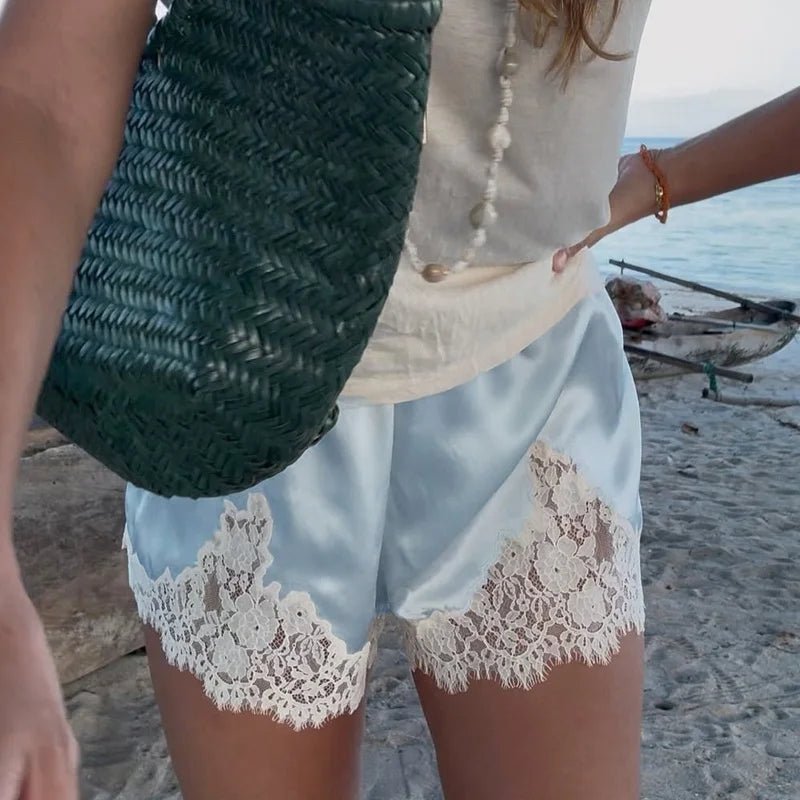 Jade | Dames Korte Broek - Luxe Satijn met Kantafwerking 7