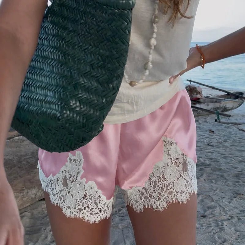 Jade | Dames Korte Broek - Luxe Satijn met Kantafwerking 8