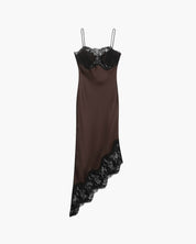Jade | Dames Slingjurk - Luxe Kant en Satijn Met Onregelmatige Zoom 1