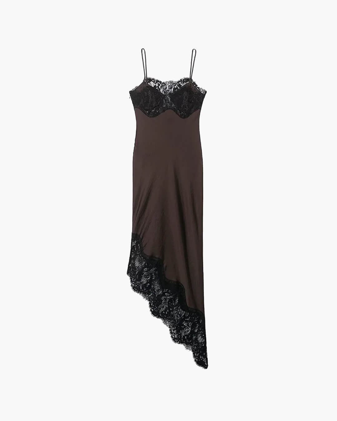 Jade | Dames Slingjurk - Luxe Kant en Satijn Met Onregelmatige Zoom 3