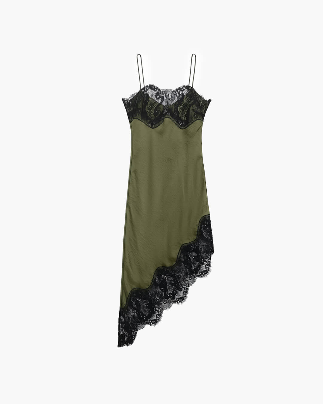 Jade | Dames Slingjurk - Luxe Kant en Satijn Met Onregelmatige Zoom 5