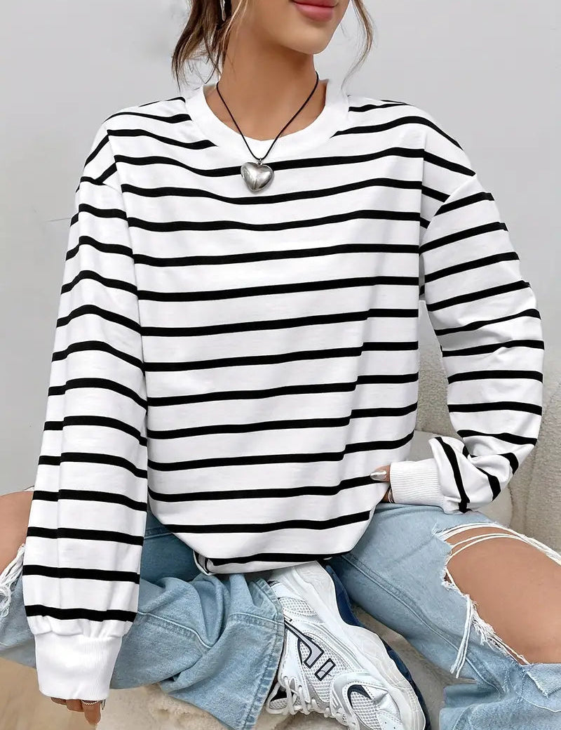 Jade | Dames Sweatshirt - Tijdloos Gestreept Design, Comfortabele Pasvorm 1