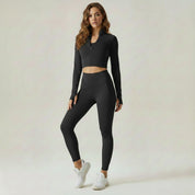 Jolee | 3-Delige Sportset Dames - Cropped Vest, Sport BH en High-Waist Legging