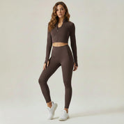 Jolee | 3-Delige Sportset Dames - Cropped Vest, Sport BH en High-Waist Legging