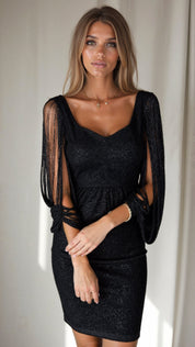 Jolie | Dames Galajurk - Sprankende Pailletten, Elegante Midi Pasvorm 0