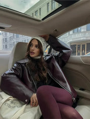 Nola | Stijlvolle Leren Jas met Luxe Schouderdetails