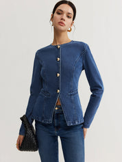 Kalya | Dames Denim Jasje - Slim Fit