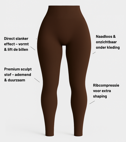 Vimora | Dames Sportlegging - High Waist met Ribbel Ontwerp