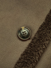 Lara | Luxe Winterjas Dames - Lange Model, Vegan Leer en Fleece Voering