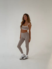 Anissa | Beige Comfy Legging met Hoge Taille