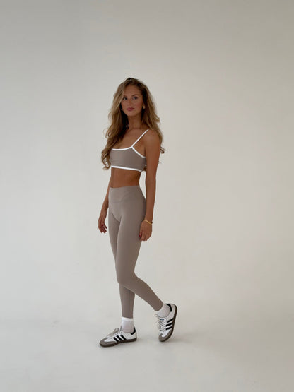 Anissa | Beige Comfy Legging met Hoge Taille