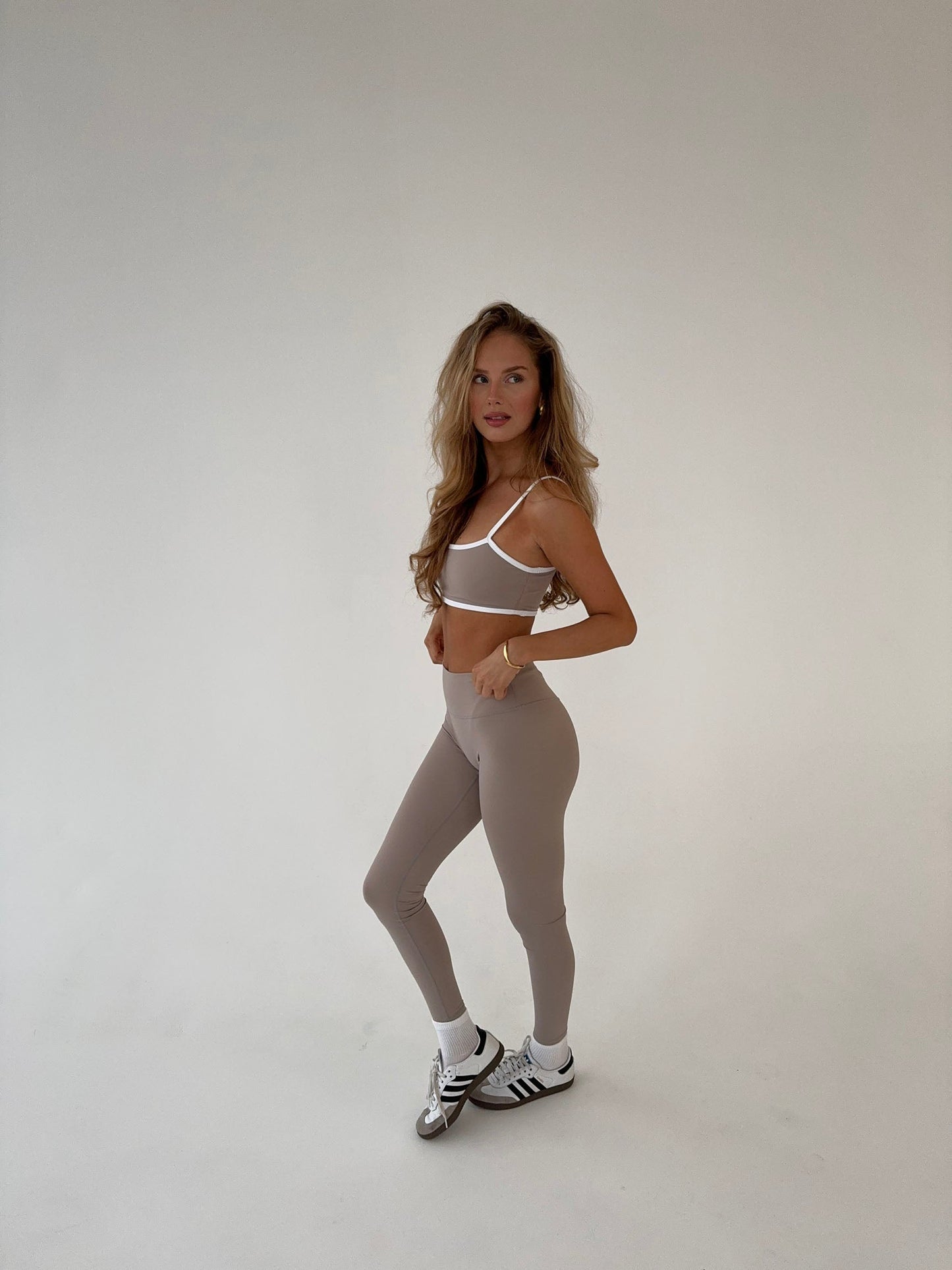 Anissa | Beige Comfy Legging met Hoge Taille