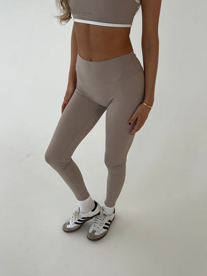 Anissa | Beige Comfy Legging met Hoge Taille
