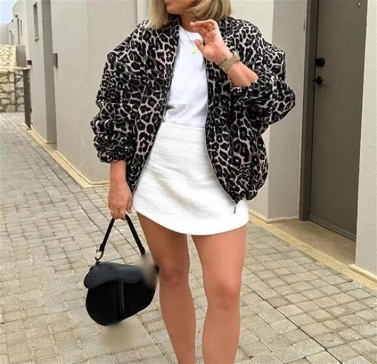 Leo | Bomber Jas Met Luipaard Print1