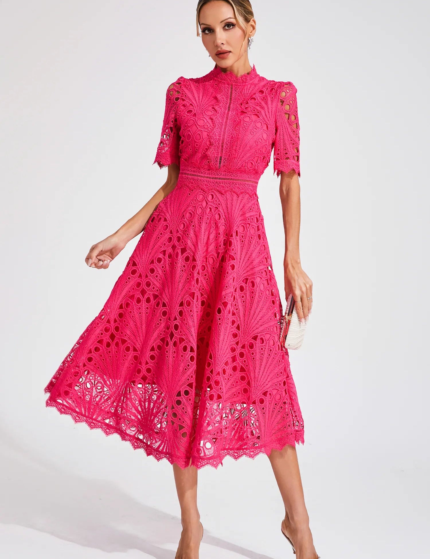 Lina | Dames Midi-jurk - Delicaat Kant, Elegant en Flatterend 0